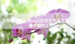 怎样在手机上做ppt（怎样在手机上做ppt课件制作）