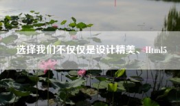 选择我们不仅仅是设计精美、Html5