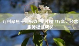 万科聚焦主业见效  交付超18万套，经营服务稳健成长