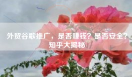 外贸谷歌推广，是否赚钱？是否安全？知乎大揭秘