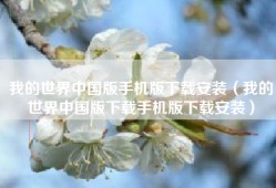 我的世界中国版手机版下载安装（我的世界中国版下载手机版下载安装）