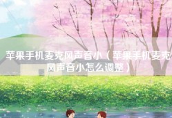 苹果手机麦克风声音小（苹果手机麦克风声音小怎么调整）