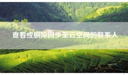 查看或删除同步至云空间的联系人