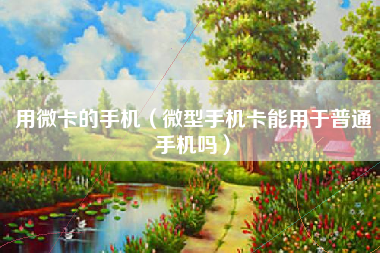 用微卡的手机（微型手机卡能用于普通手机吗）