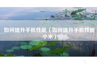 如何提升手机性能（如何提升手机性能小米）