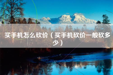 买手机怎么砍价（买手机砍价一般砍多少）
