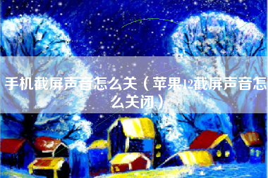 手机截屏声音怎么关（苹果12截屏声音怎么关闭）